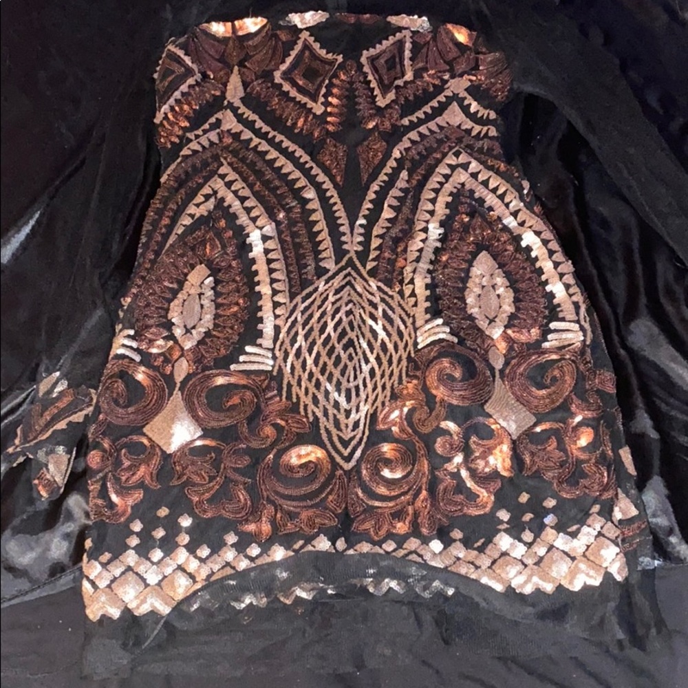 Fashion nova dress Marquee Sequin Dress - Black - Picture 4 of 6